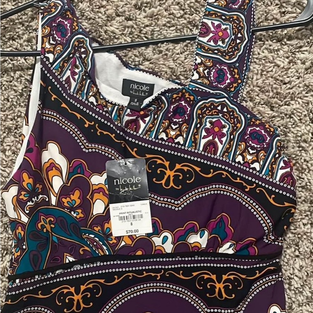 Midi dress with Mediterranean print